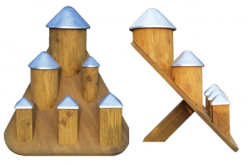 Pfostenkappen aus Aluminium, Kupfer und Messing