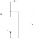 Treppenwange für max 13 Gitterroststufen