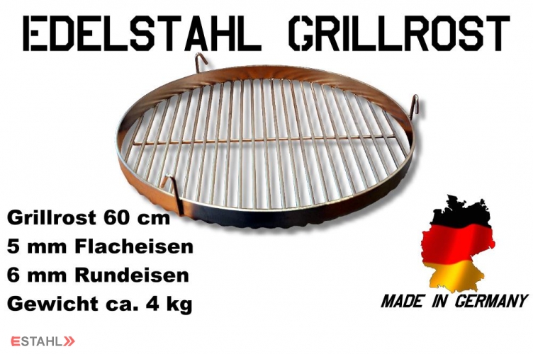Edelstahl Grillrost für Schwenkgrill Handwerk und Qualität rund 60 cm