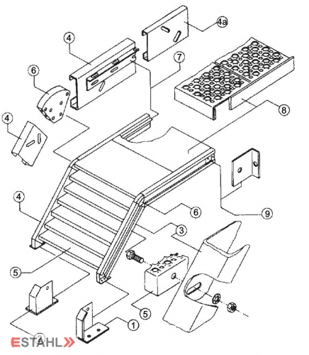 Treppenwange für max 13 Gitterroststufen