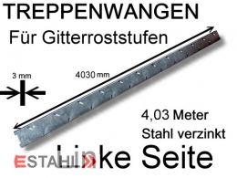 Treppenwange für max 13 Gitterroststufen