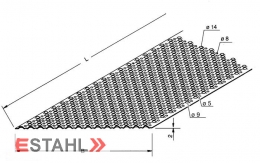 Rutschhemmendes Blech 498 x 2000 x 2 mm - Stahl roh