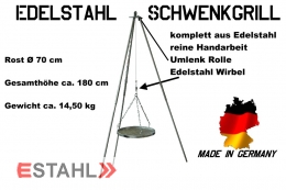 Edelstahl Dreibein-Schwenkgrill Ø 0,7 m