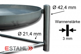 Edelstahl Feuerstelle mit 80 cm Durchmesser