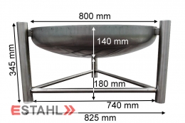 Edelstahl Feuerstelle mit 80 cm Durchmesser