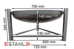 Edelstahl Feuerstelle mit 70 cm Durchmesser