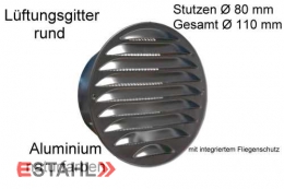 Lftungsgitter aus Aluminium  80 mm