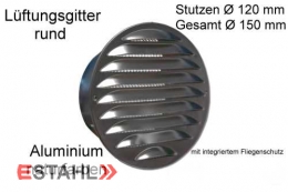 Lüftungsgitter aus Aluminium Ø 120 mm