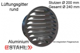 Lftungsgitter aus Aluminium  200 mm