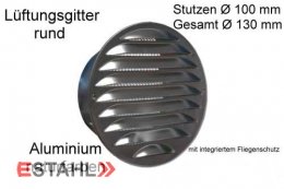 Lüftungsgitter aus Aluminium Ø 100 mm