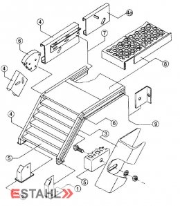 Treppenwange für max 13 Gitterroststufen